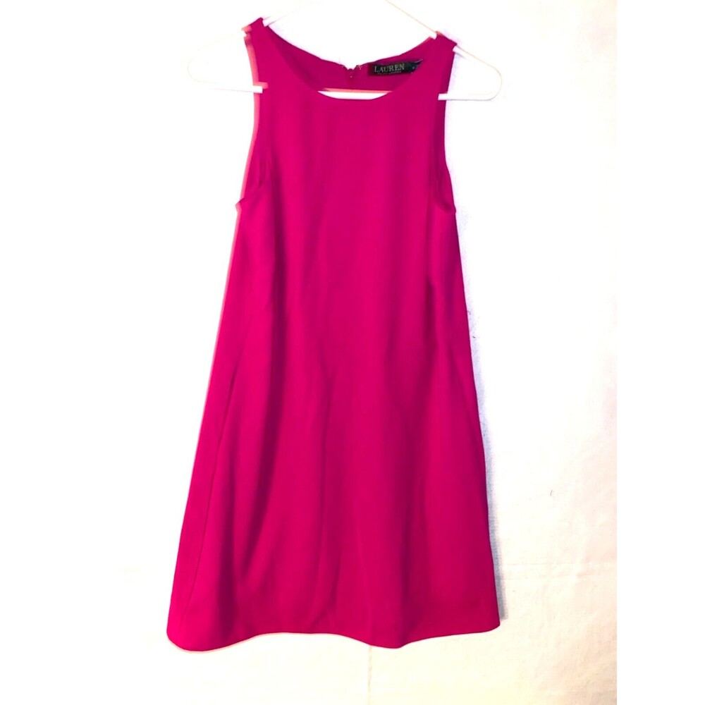 Lauren Ralph Lauren Mini Dress Womens Size 0 Fuchsia Pink Sleeveless NEW